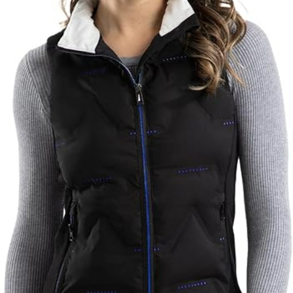SASOTOC Women's Quilted Jacket – Black/Blue, Size Small, Lightweight Outwear